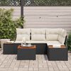 vidaXL Set Divano da Giardino con cuscino 5 pcs Nero polyrattan