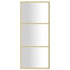 vidaXL Parete per Doccia Walk-in Vetro Trasparente ESG 80x195 cm Oro
