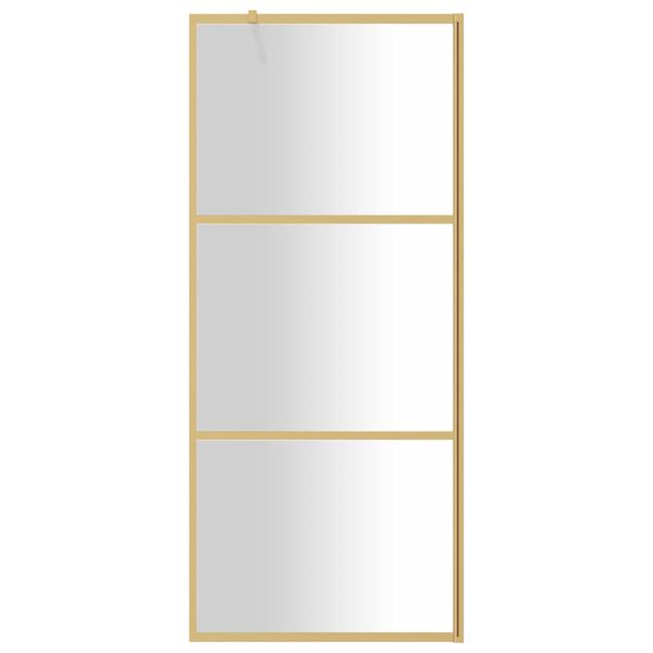 vidaXL Parete per Doccia Walk-in Vetro Trasparente ESG 80x195 cm Oro