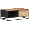 vidaXL Tavolino da Salotto 90x50x35 cm Legno di Mango Grezzo e Canna