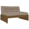 vidaXL Divano Centrale Marrone Ambra 120x80 cm Legno Massello di Pino
