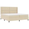 vidaXL Letto a molle con materasso Crema 200 x 200 cm Tessuto