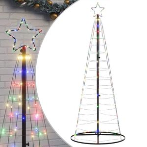 vidaXL Albero di Natale a LED 200 LED Colorato 180 cm