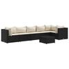 vidaXL Set Salotto da Giardino con Cuscini 7pz Nero Polyrattan