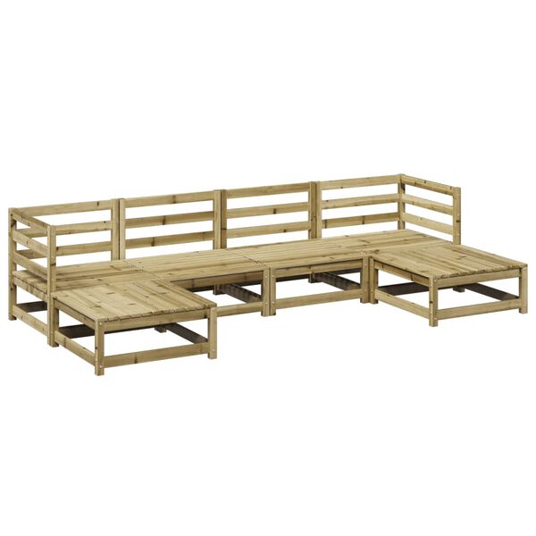 vidaXL Set Divani da Giardino 6 pz in Legno Impregnato di Pino