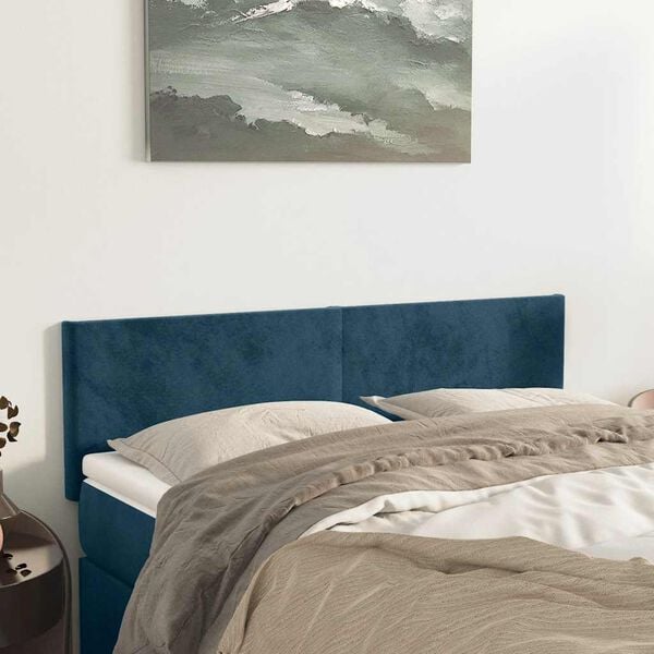 vidaXL Testiere 2 pz Blu Scuro 72x5x78/88 cm in Velluto