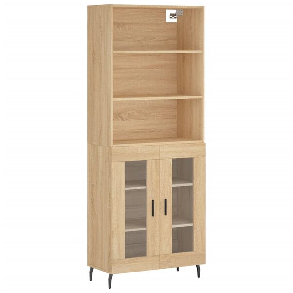 vidaXL Credenza Rovere Sonoma 69,5x34x180 cm in Legno Multistrato