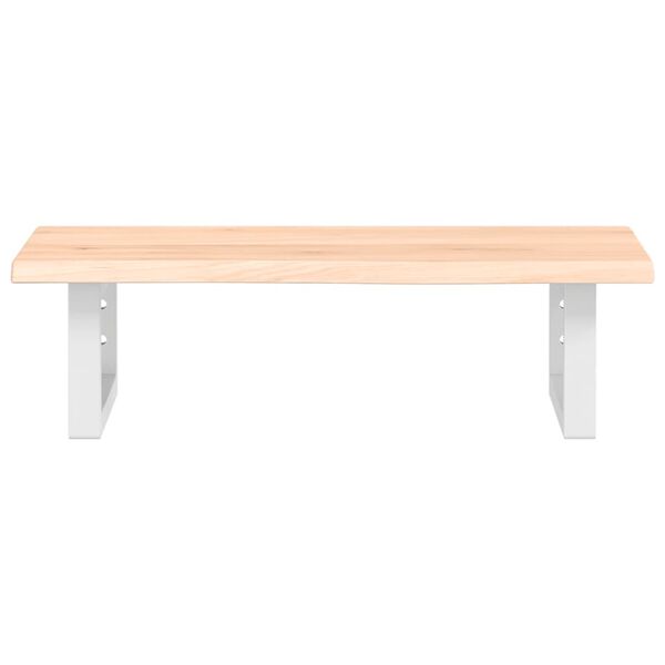 vidaXL Ripiano a Parete per Lavabo in Acciaio e Massello di Rovere