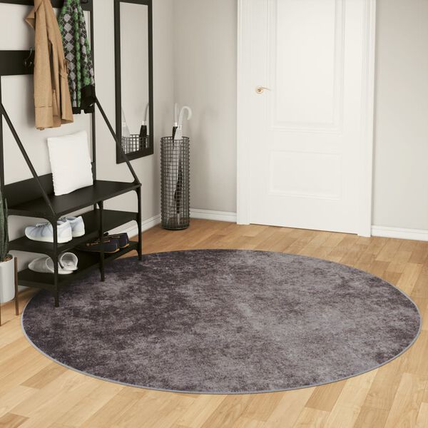 vidaXL Tappeto Lavabile Grigio &Oslash; 200 cm