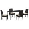 vidaXL Set da Pranzo per Giardino 5 pcs Nero