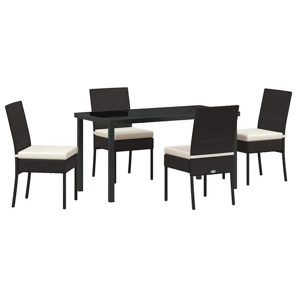 vidaXL Set da Pranzo per Giardino 5 pcs Nero