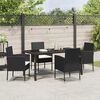vidaXL Set da Pranzo per Giardino con cuscino 5 pcs Nero polyrattan