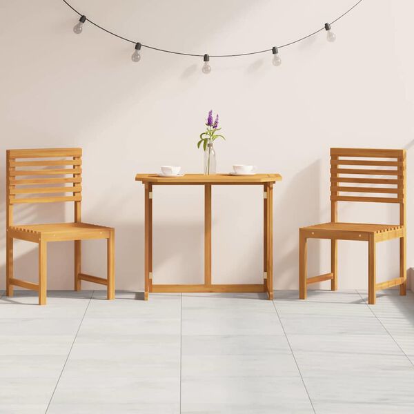 vidaXL Set Bistro da Giardino 3 pcs Marrone legno massello di acacia