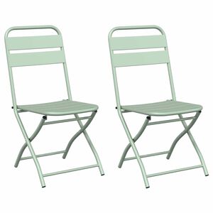 vidaXL Sedia Pieghevole da Giardino 2 pz Menta Leggera