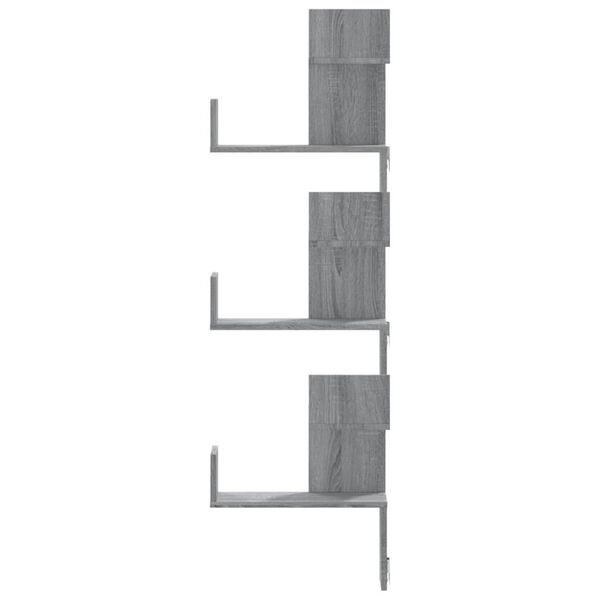 vidaXL Scaffale Angolare Muro Grigio Sonoma 45x45x147 cm Multistrato