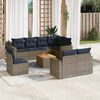 vidaXL Set Divani da Giardino 9 pz con Cuscini Grigio in Polyrattan
