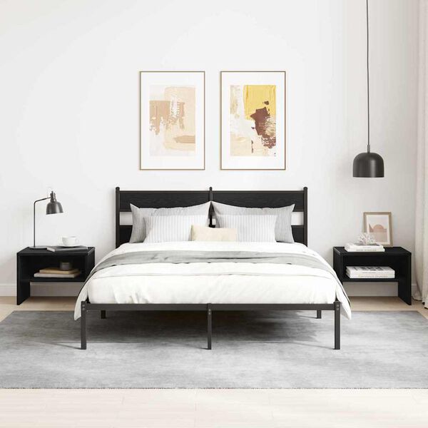 vidaXL Armadio da Notte Rovere nero 40 x 40 x 30 cm Legno multistrato