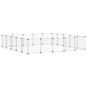 vidaXL Gabbia per Animali 20 Pannelli con Porta Nera 175x175x35 cm