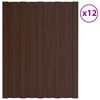 vidaXL Pannello per tetto 12 pcs Marrone 60 x 45 cm Acciaio zincato