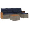 vidaXL Set Divani da Giardino 6 pz con Cuscini Grigio in Polyrattan
