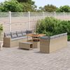 vidaXL Set Divano da Giardino 11 pcs Beige polyrattan