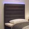 vidaXL Testiera LED con testiera Marrone Scuro 90 cm Poliestere