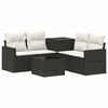 vidaXL Set di divani 6 pz Nero e Bianco Crema