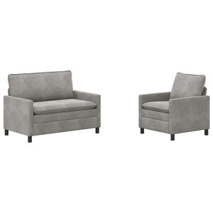 vidaXL Set di divani 2 pz Grigio Chiaro Velluto
