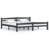 vidaXL Giroletto senza Materasso Grigio Scuro 200x200 cm Legno Pino