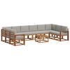 vidaXL Set di divani da esterno 11 pcs Grigio Naturale e Chiaro