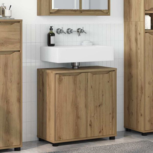 vidaXL Mobile per lavabo da bagno Rovere artigianale 60 x 30 x 60 cm