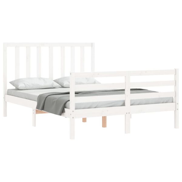 vidaXL Letto senza Materasso Bianco 140x190 cm Legno Massello di Pino