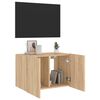 vidaXL Mobile TV a Parete con Luci LED Rovere Sonoma 60x35x41 cm