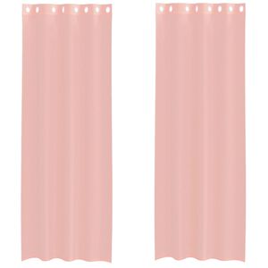 vidaXL Tende in Voile con Occhielli 2 pz Rosa 140x260 cm