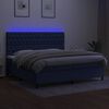vidaXL Letto a Molle Materasso e LED Blu 200x200cm in Tessuto
