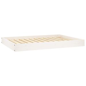 vidaXL Cuccia per Cani Bianca 101,5x74x9 cm in Legno Massello di Pino