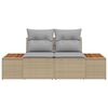 vidaXL Divano da giardino Beige 184 x 62 x 85cm polyrattan