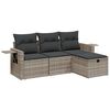 vidaXL Set Divano da Giardino 4pz con Cuscini Grigio Chiaro Polyrattan