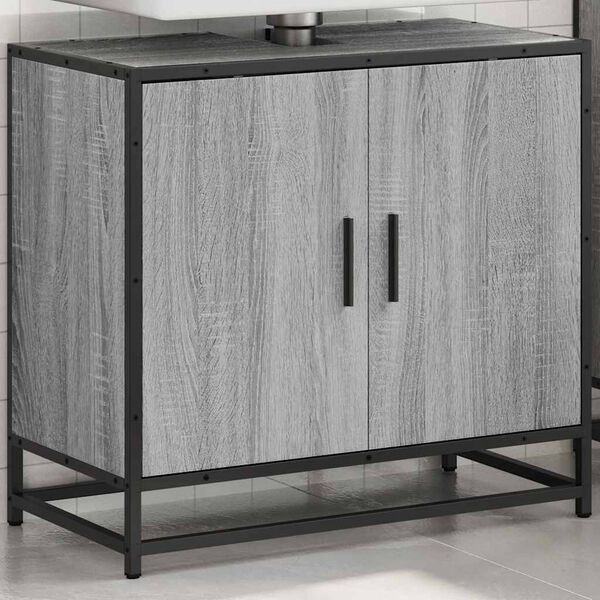 vidaXL Mobile Lavabo Bagno Grigio Sonoma 65x33x60 cm Legno Multistrato