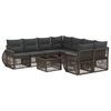 vidaXL Set Divano da Giardino 9 pz Grigio polyrattan