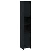 vidaXL Mobile da Bagno Rovere Nero 30 x 30 x 183,5 cm