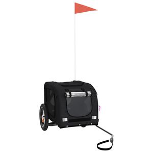 vidaXL Rimorchio da Bici per Animali Nero Oxford e Ferro