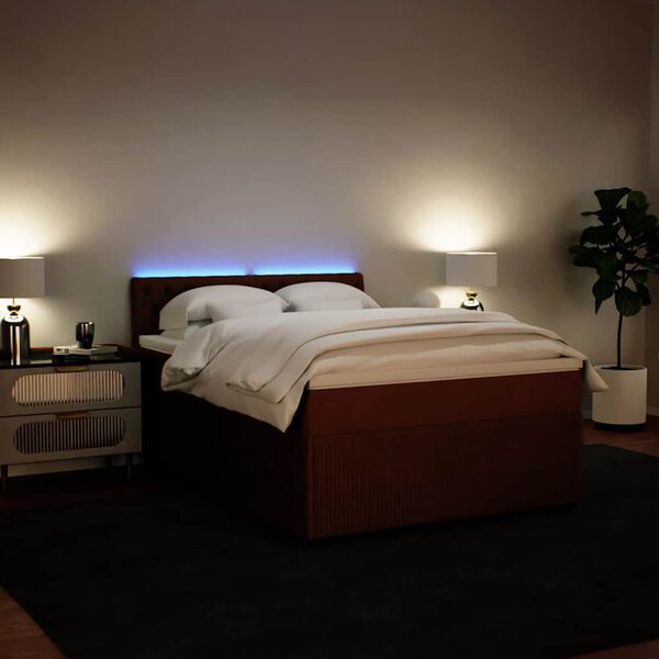 vidaXL Giroletto a Molle con Materasso Rosa 140x190 cm in Velluto