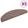 vidaXL Tappetini per scale autoadesivi 5 pz 65x21x4 cm Marrone Chiaro semicircolari grandi