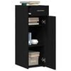 vidaXL Credenza con cassetto Rovere Nero 30 x 42,5 x 93 cm