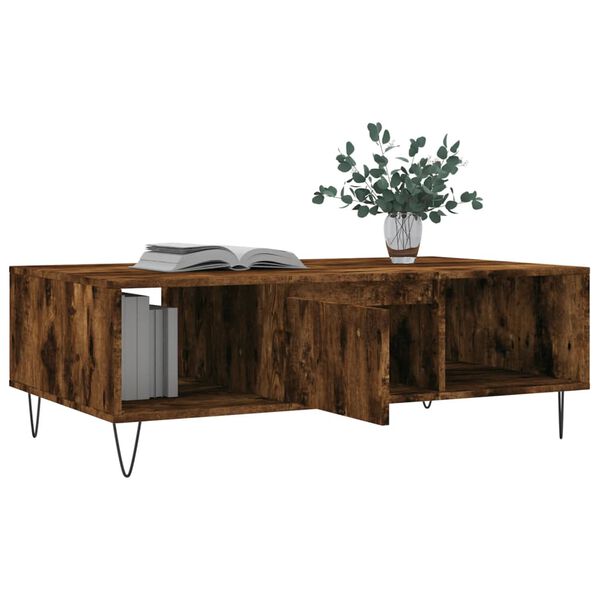 vidaXL Tavolino da Salotto Rovere Fumo 104x60x35 cm Legno Multistrato