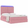 vidaXL Letto con contenitore e LED con led Rosa 140 x 200 cm Velluto