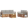 vidaXL Set divani con cuscino 6 pcs Grigio Naturale e Chiaro