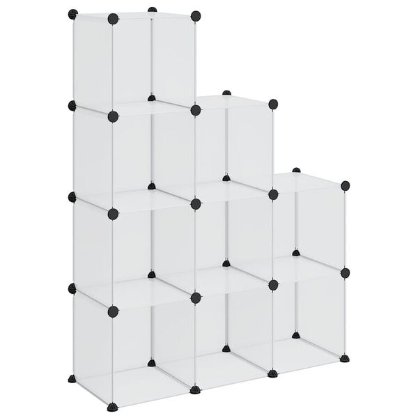 vidaXL Organizzatore Portaoggetti con 9 Cubi Trasparenti in PP