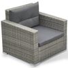 vidaXL Set Divani da Giardino 6 pz con Cuscini in Polyrattan Grigio